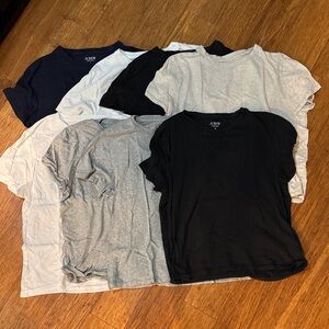 J. Crew Women's Assorted Black, Gray, and White Tees